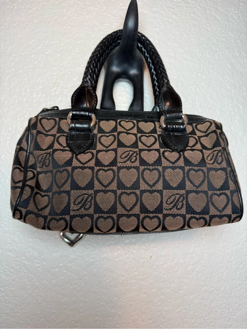 Brighton Mini Satchel Bag Brown & Black Canvas & Leather
